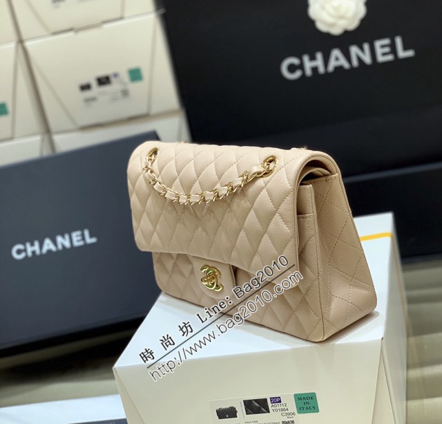 Chanel專櫃新款粉色原廠小球鏈條女包 香奈兒純原廠CF25中號經典款 djc6696